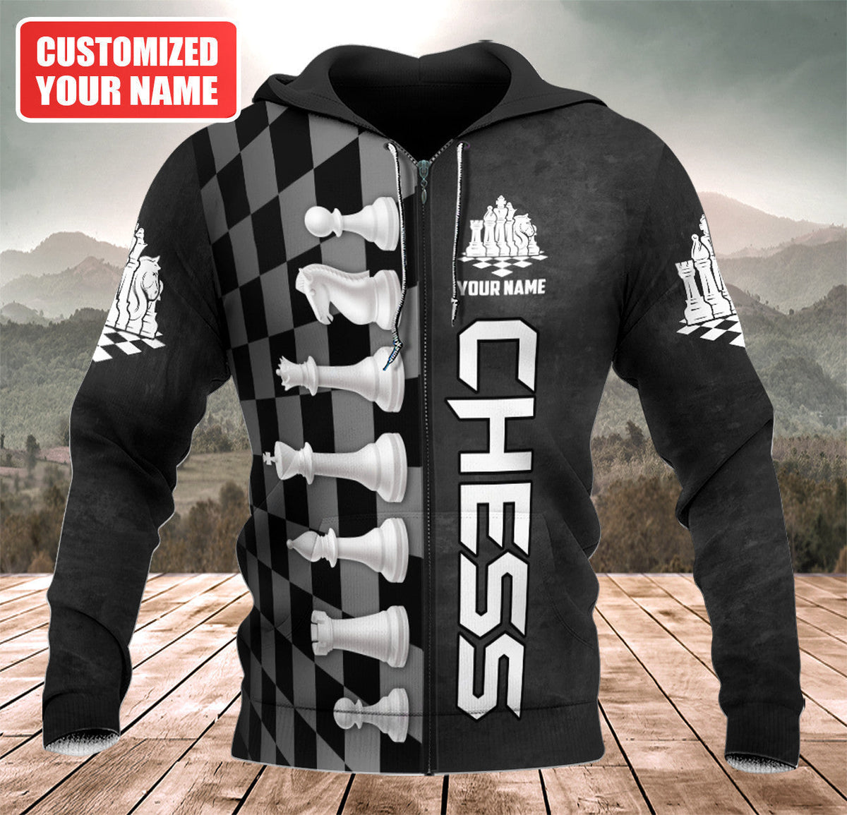 Chess Tactics Shirt, Classic King & Queen All-Over Print Unisex Tee