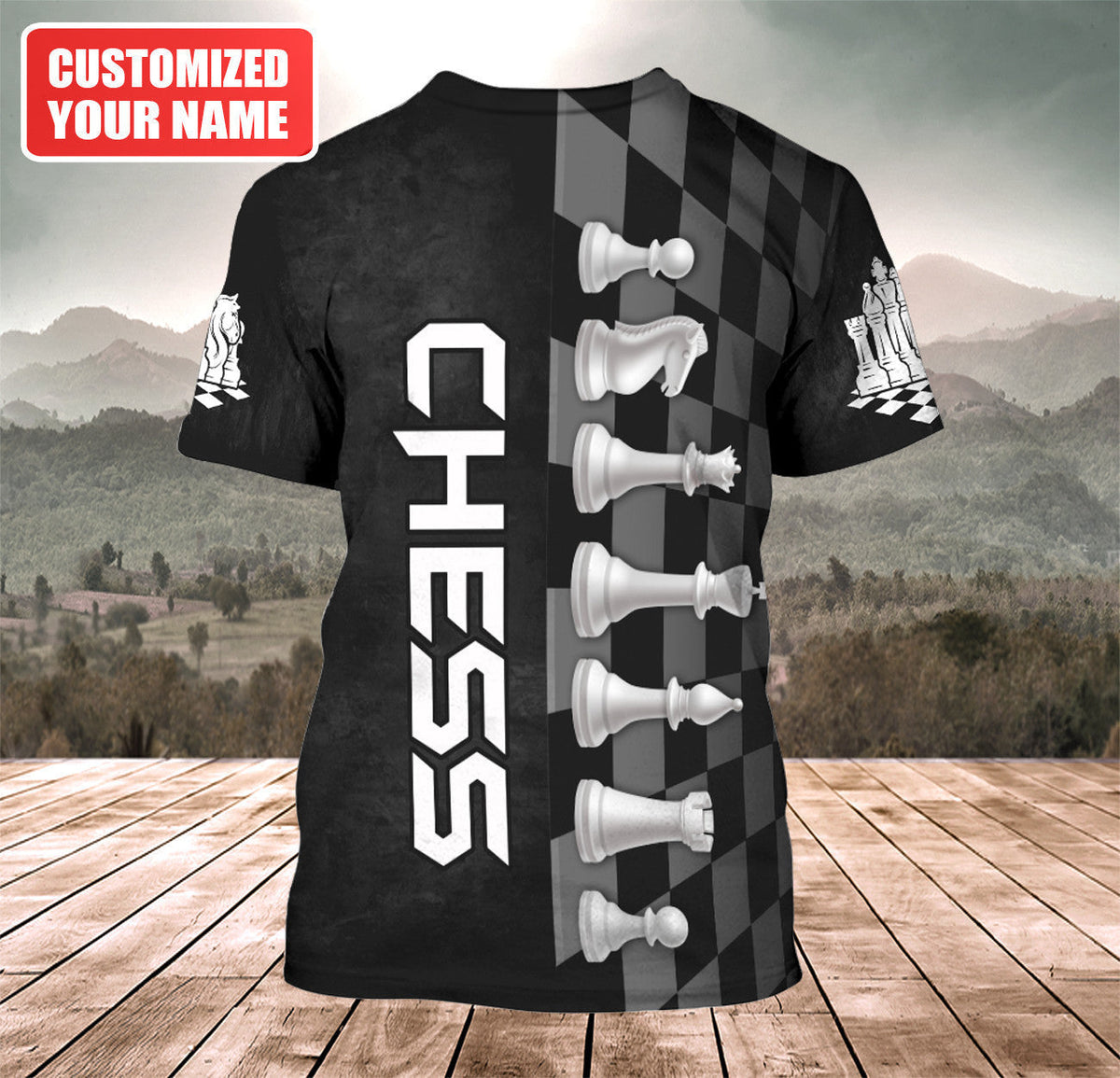 Chess Tactics Shirt, Classic King & Queen All-Over Print Unisex Tee