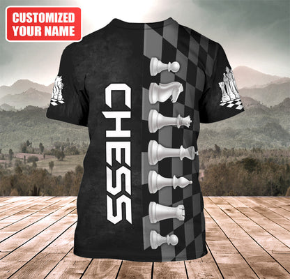 Chess Tactics Shirt, Classic King & Queen All-Over Print Unisex Tee