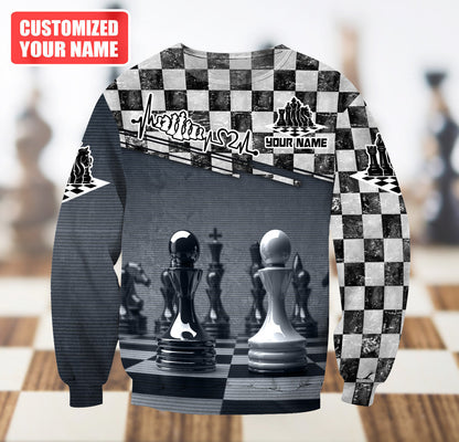 Chess Board Strategy Shirt, King & Queen All-Over Print Unisex Tee