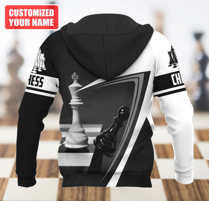 Chess Strategy Shirt, Classic Board Pieces All-Over Print Unisex Tee