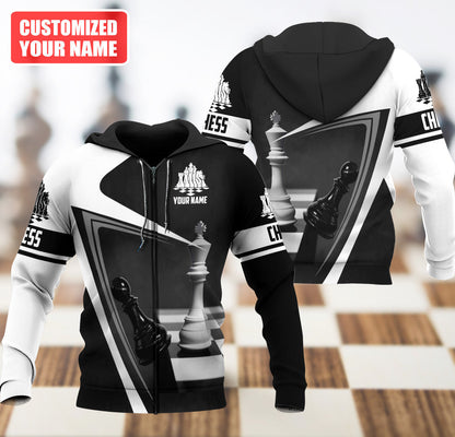 Chess Strategy Shirt, Classic Board Pieces All-Over Print Unisex Tee