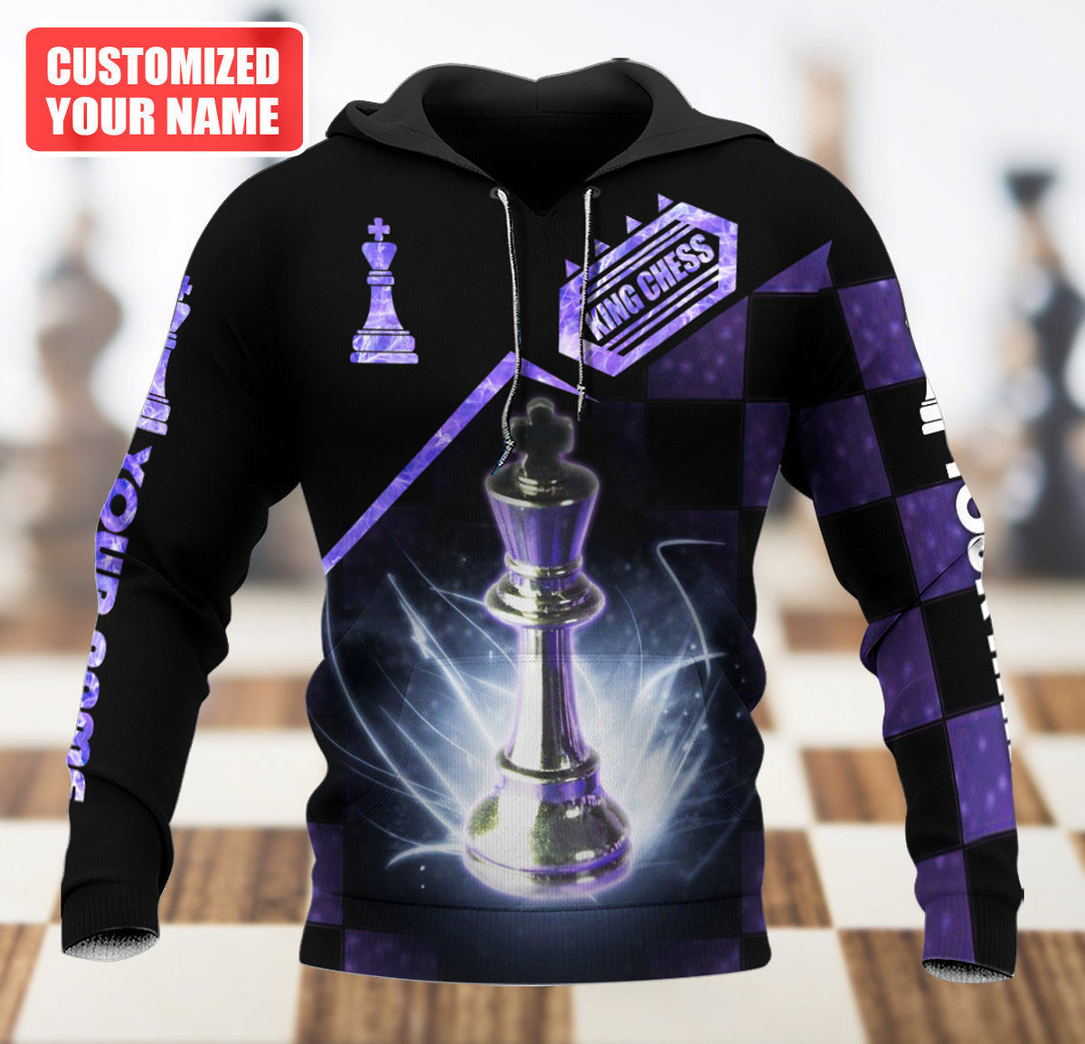 King Chess Shirt, Chess Pieces All-Over Print Unisex Tee