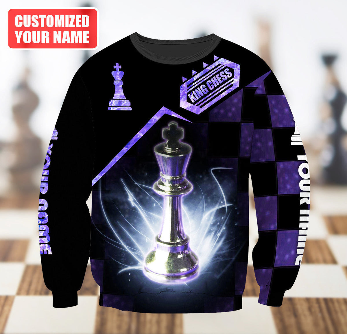 King Chess Shirt, Chess Pieces All-Over Print Unisex Tee