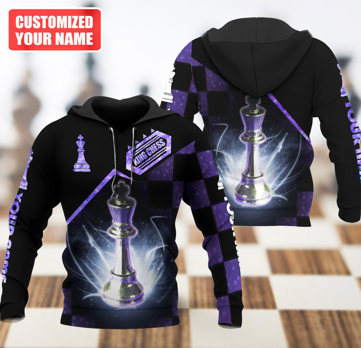 King Chess Shirt, Chess Pieces All-Over Print Unisex Tee