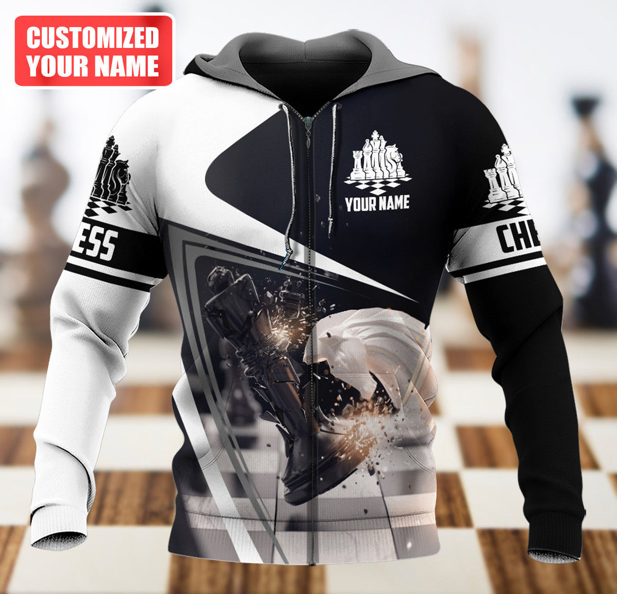 Chess Mastery Shirt, Classic Strategy Board All-Over Print Unisex Tee