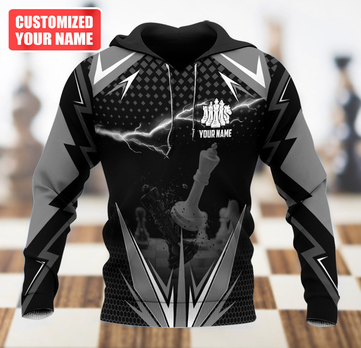 Chess Player Shirt, Chess Pieces All-Over Print Unisex Tee