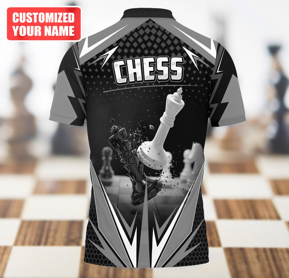 Chess Player Shirt, Chess Pieces All-Over Print Unisex Tee