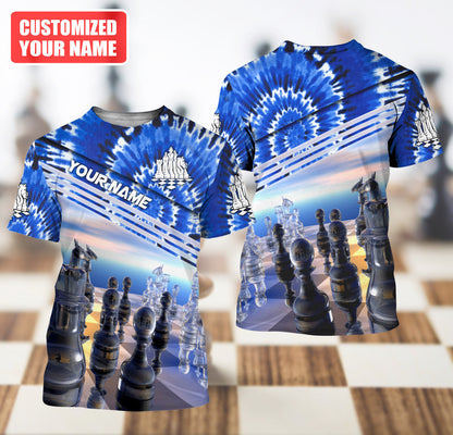 Chess Player Shirt, Chess Pieces All-Over Print Unisex Tee