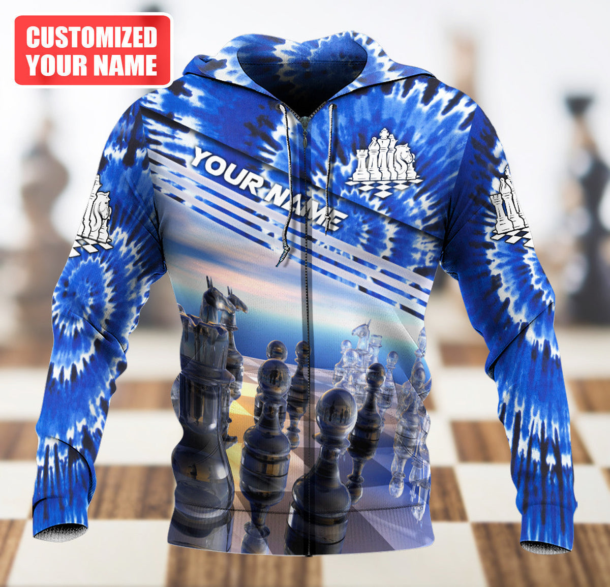 Chess Player Shirt, Chess Pieces All-Over Print Unisex Tee