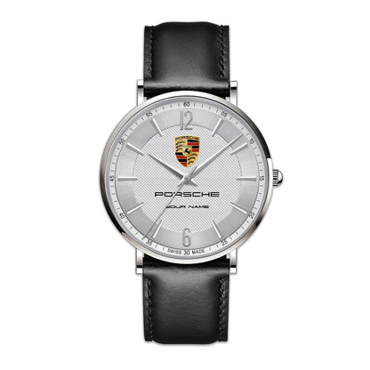 Personalized Pors Quartz Leather Watch P110305