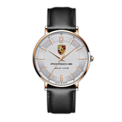 Personalized Pors Quartz Leather Watch P110305