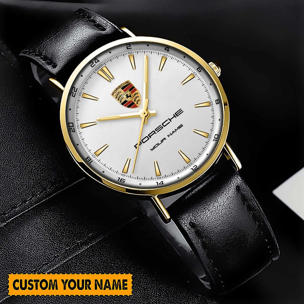Personalized Pors Quartz Leather Watch P120303
