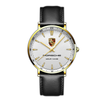 Personalized Pors Quartz Leather Watch P120303