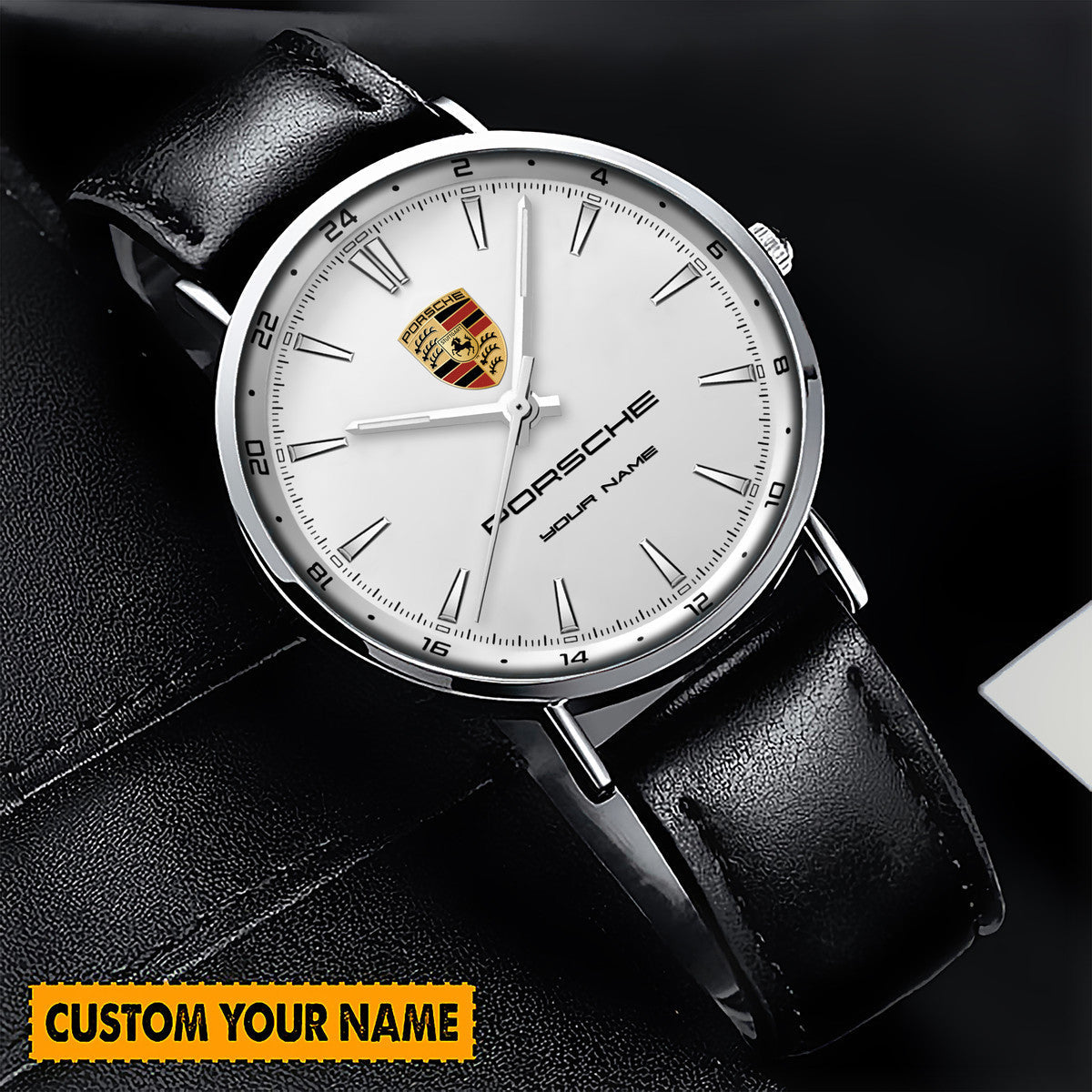 Personalized Pors Quartz Leather Watch P120303