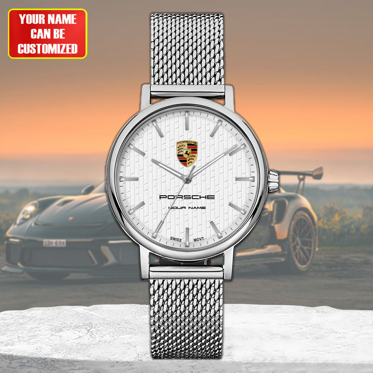 Personalized Pors Stainless Steel Watch Men Women P130301