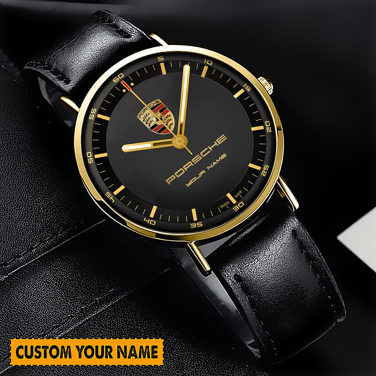 Personalized Pors V2 Quartz Leather Watch P130304