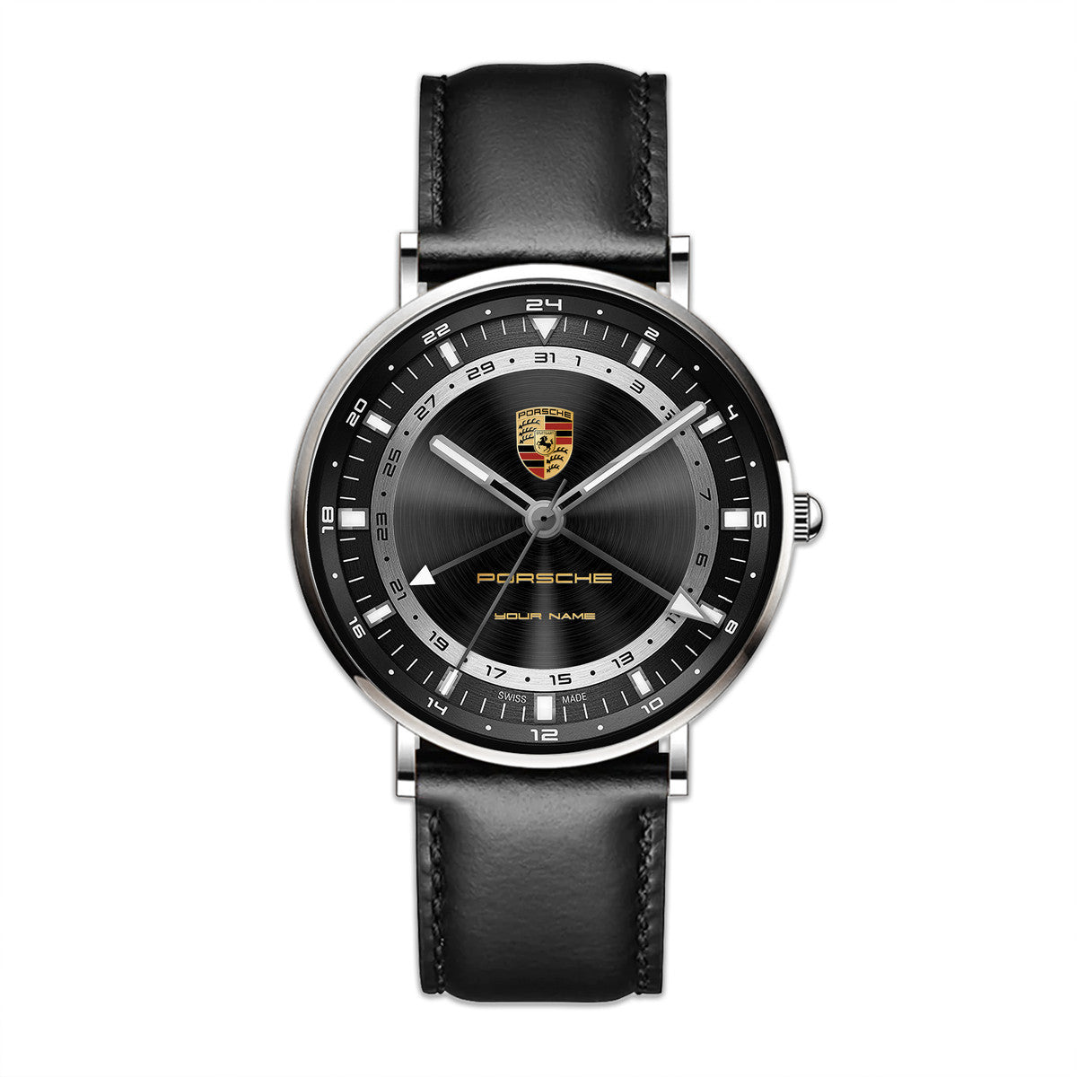 Personalized Pors Quartz Leather Watch P190302