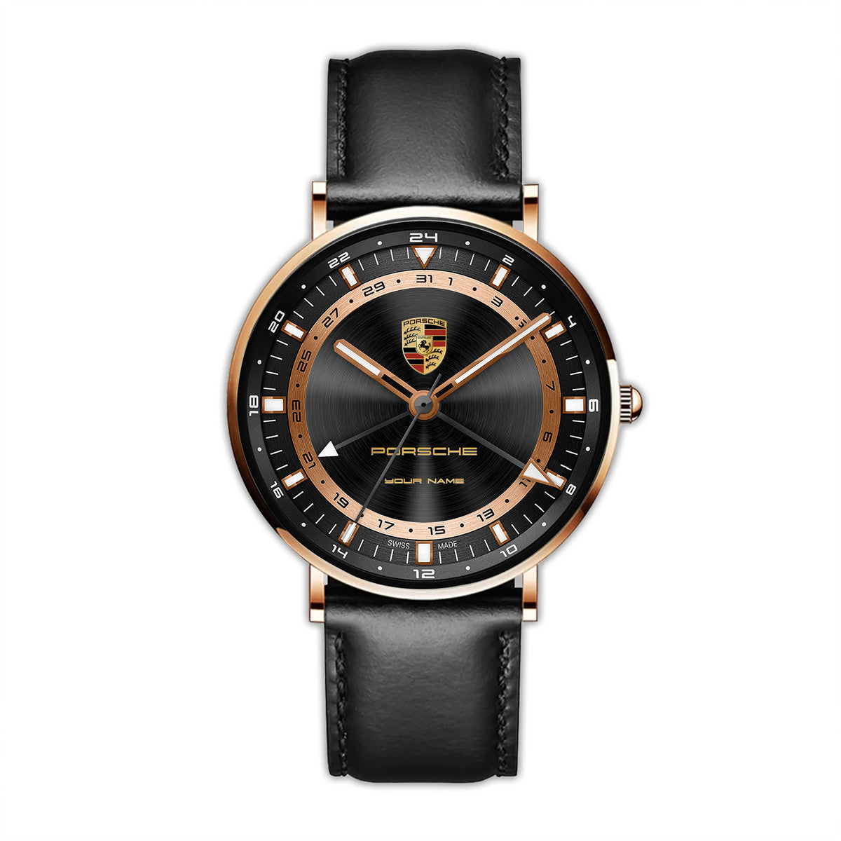Personalized Pors Quartz Leather Watch P190302