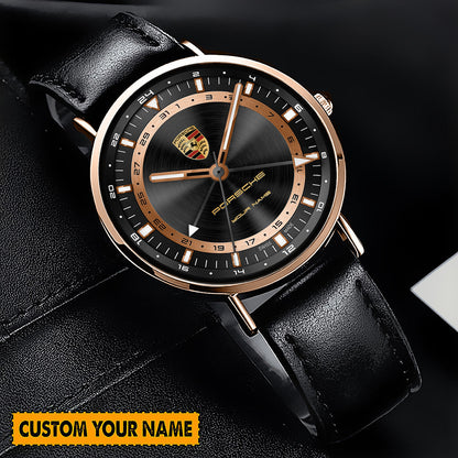Personalized Pors Quartz Leather Watch P190302