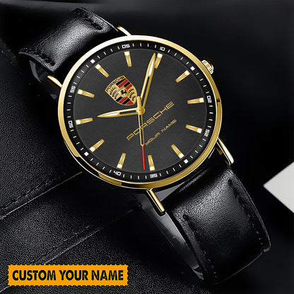 Personalized Pors Boss Quartz Leather Watch P220311