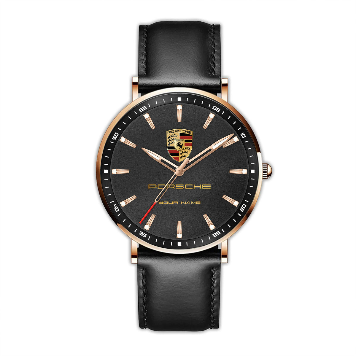 Personalized Pors Boss Quartz Leather Watch P220311