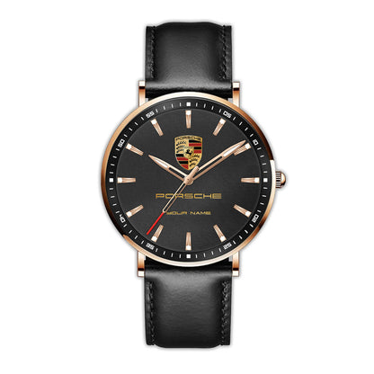 Personalized Pors Boss Quartz Leather Watch P220311