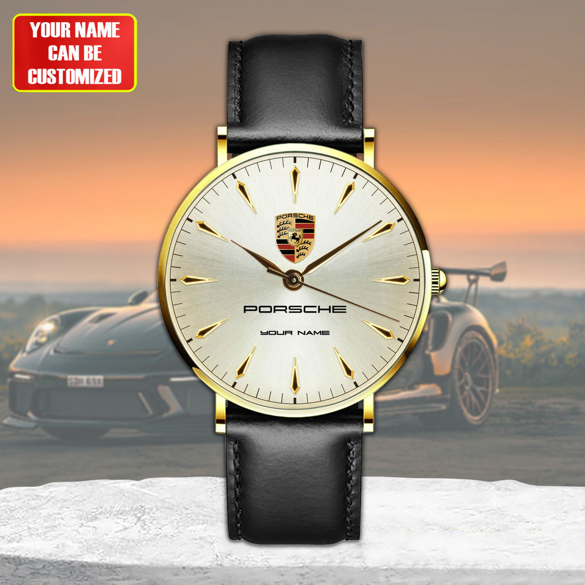 Personalized Pors Luxury Quartz Leather Watch P040504