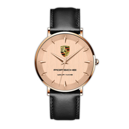 Personalized Pors Luxury Quartz Leather Watch P080401