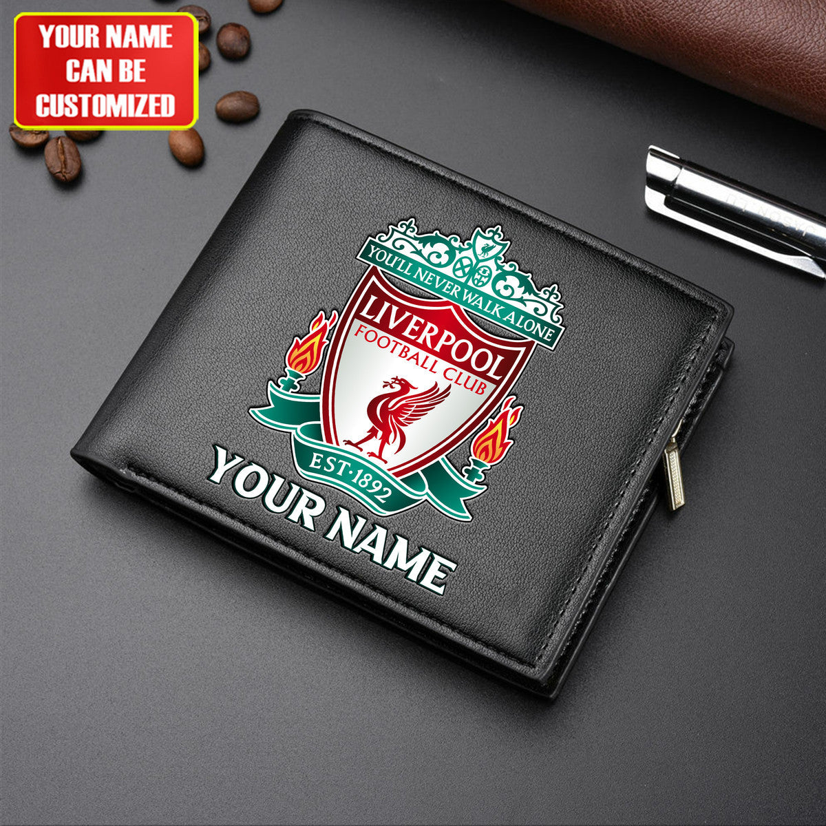 Personalized Liverpool Leather Wallet Q100406
