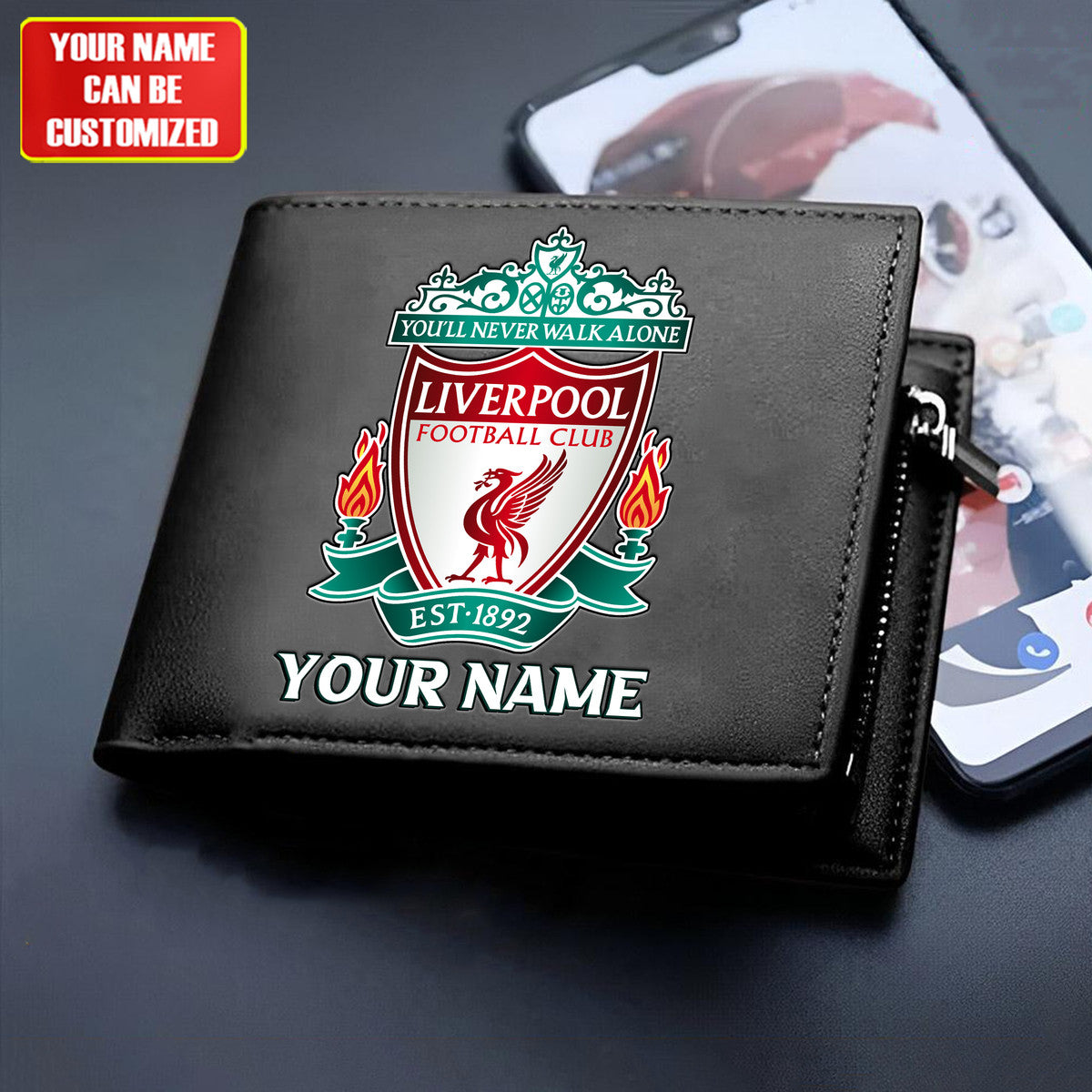 Personalized Liverpool Leather Wallet Q100406