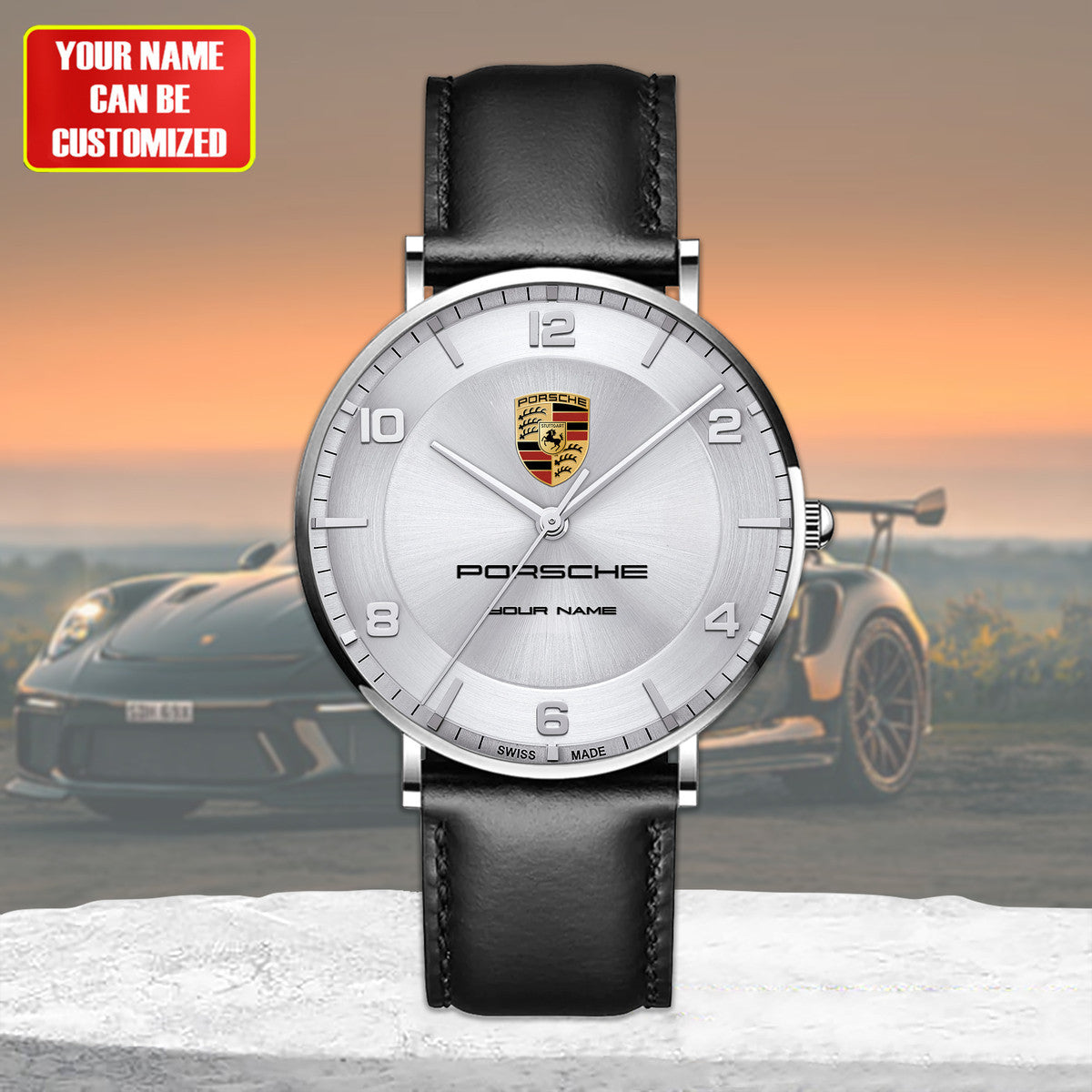 Personalized Pors Luxury Quartz Leather Watch P120401