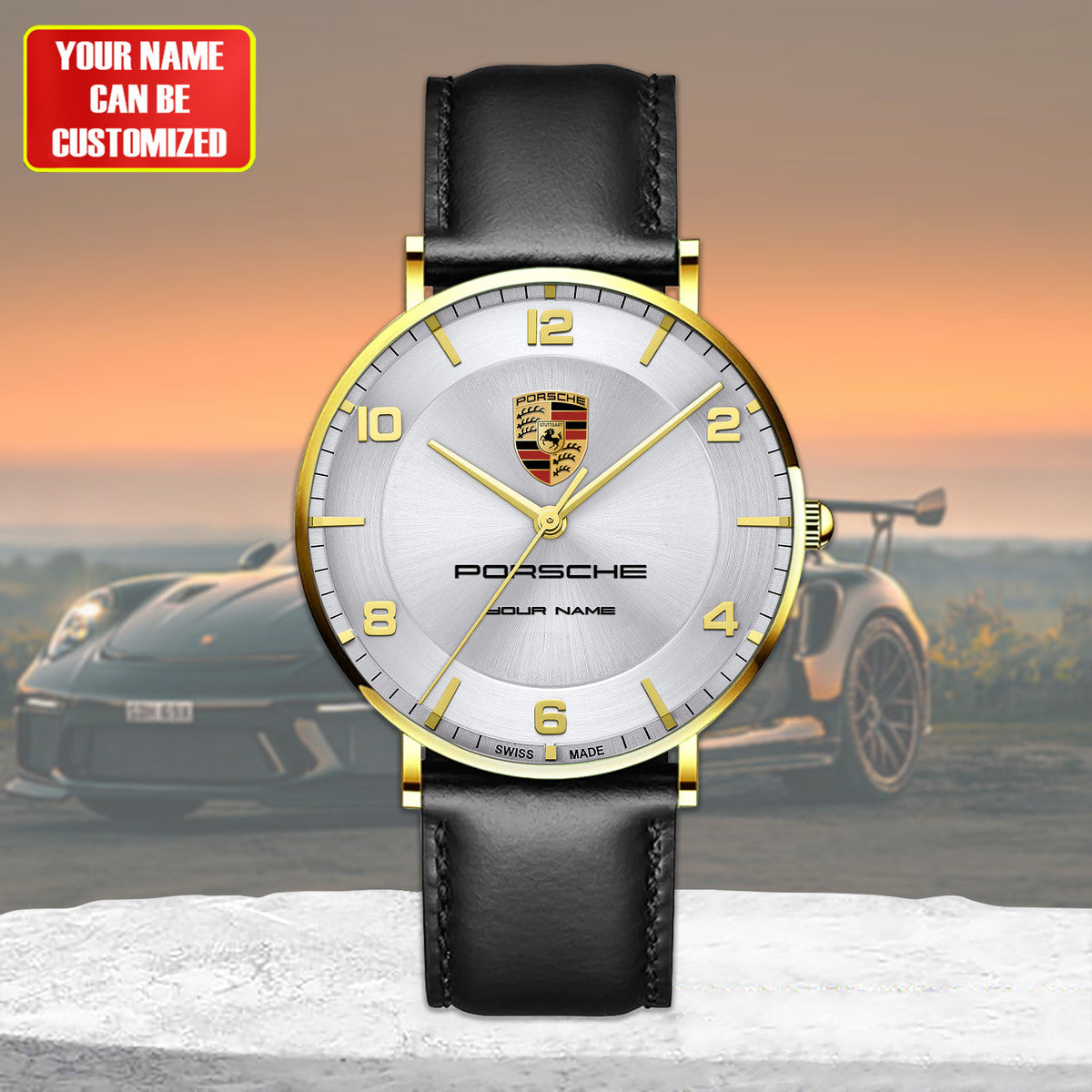 Personalized Pors Luxury Quartz Leather Watch P120401