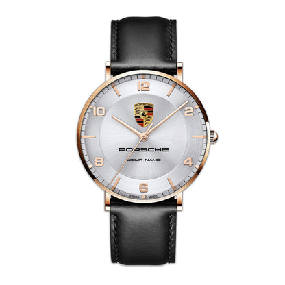 Personalized Pors Luxury Quartz Leather Watch P120401