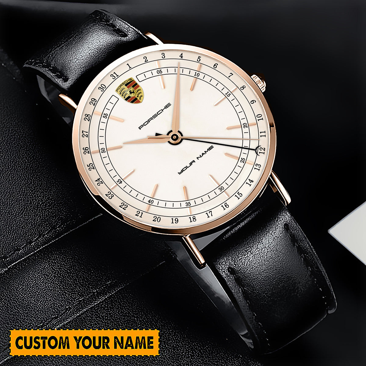 Personalized Pors Classic Quartz Leather Watch P150401