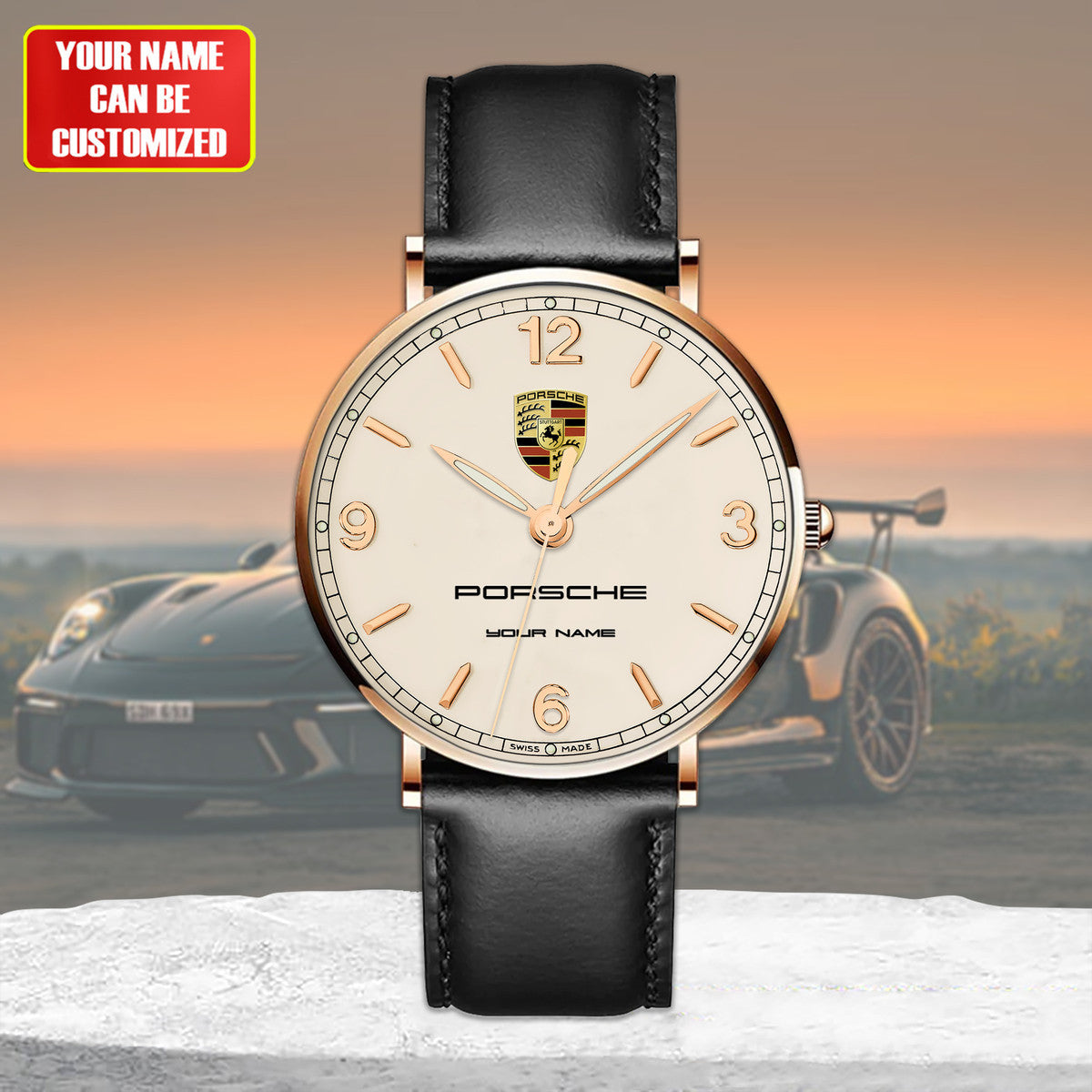 Personalized Pors Luxury Quartz Leather Watch P270401