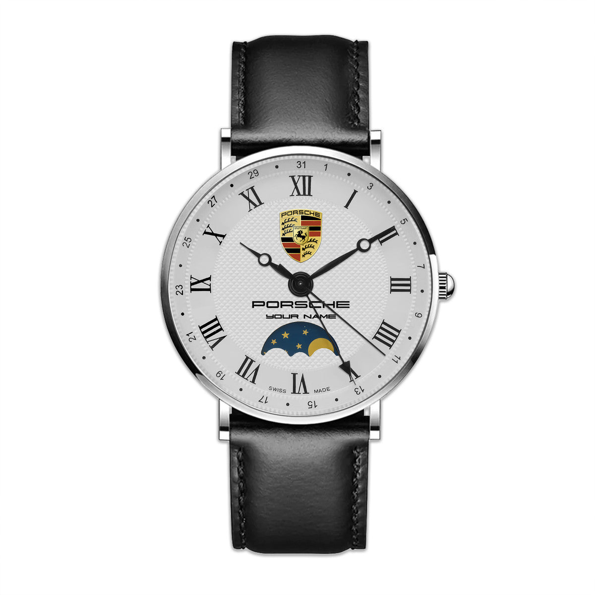 Personalized Pors Luxury Quartz Leather Watch P290404