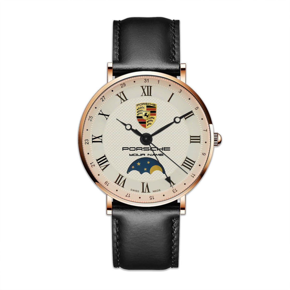 Personalized Pors Luxury Quartz Leather Watch P290404