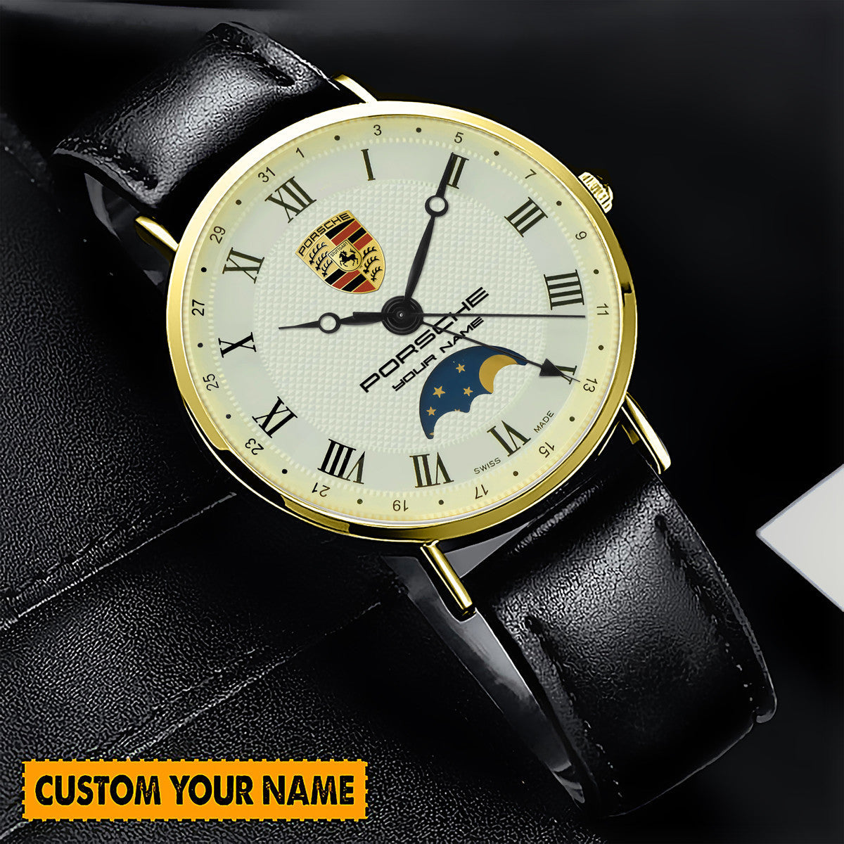 Personalized Pors Luxury Quartz Leather Watch P290404