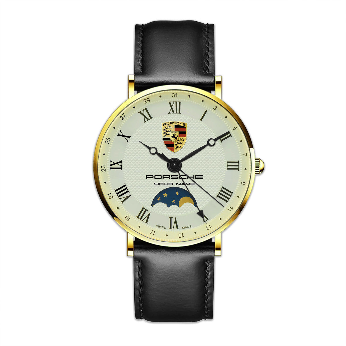 Personalized Pors Luxury Quartz Leather Watch P290404