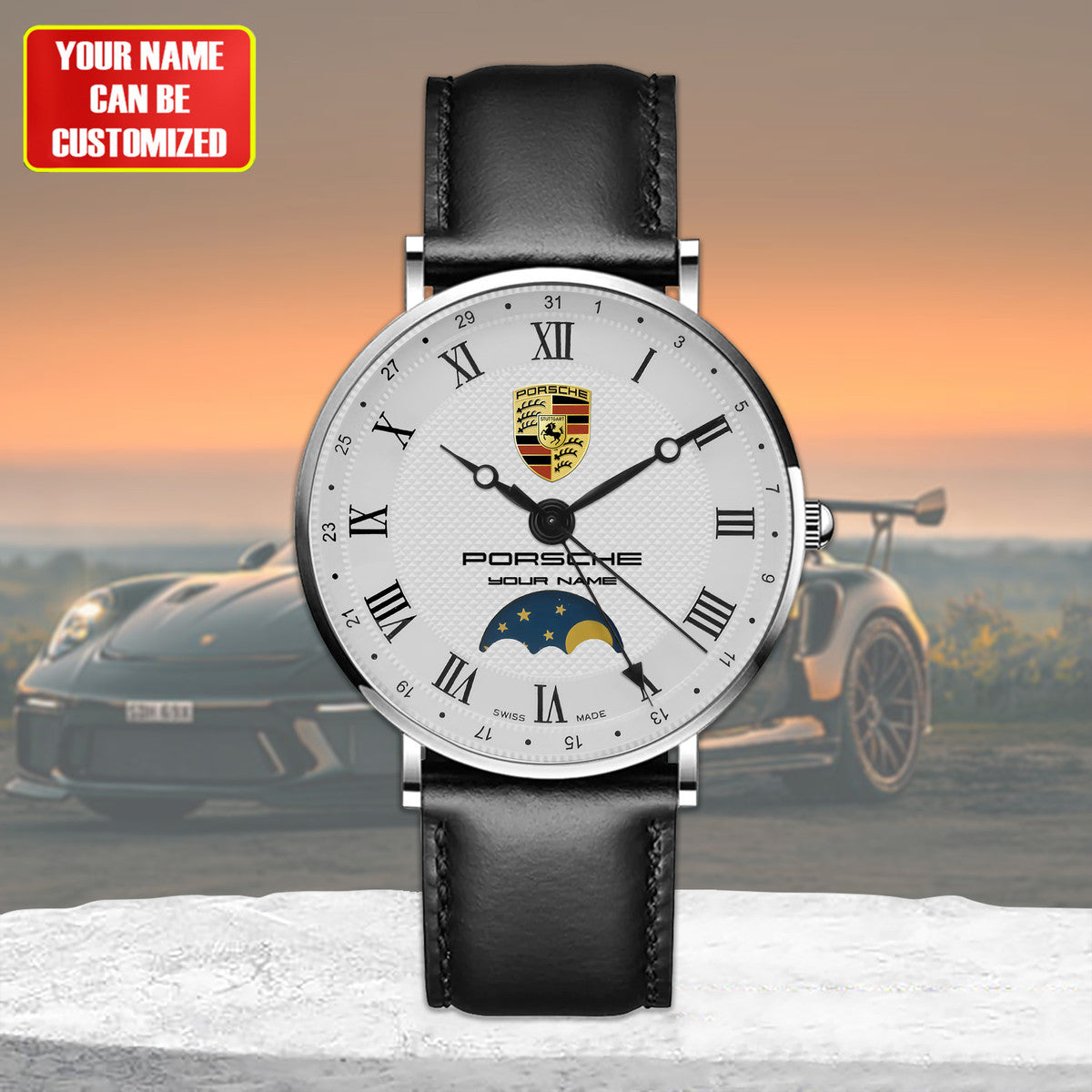 Personalized Pors Luxury Quartz Leather Watch P290404