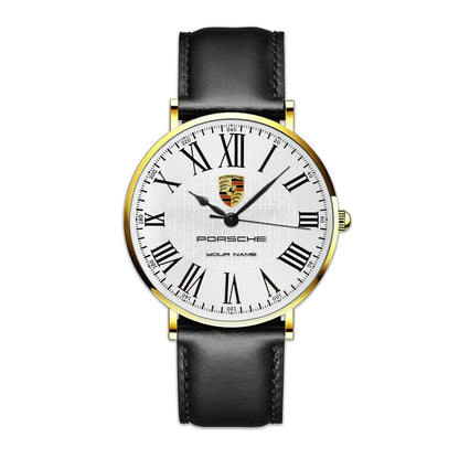 Personalized Pors Luxury Quartz Leather Watch P030403