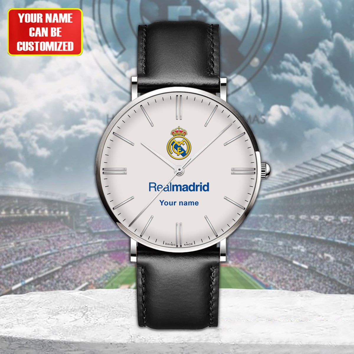 Personalized Real Madrid Luxury Quartz Leather Watch Q130802