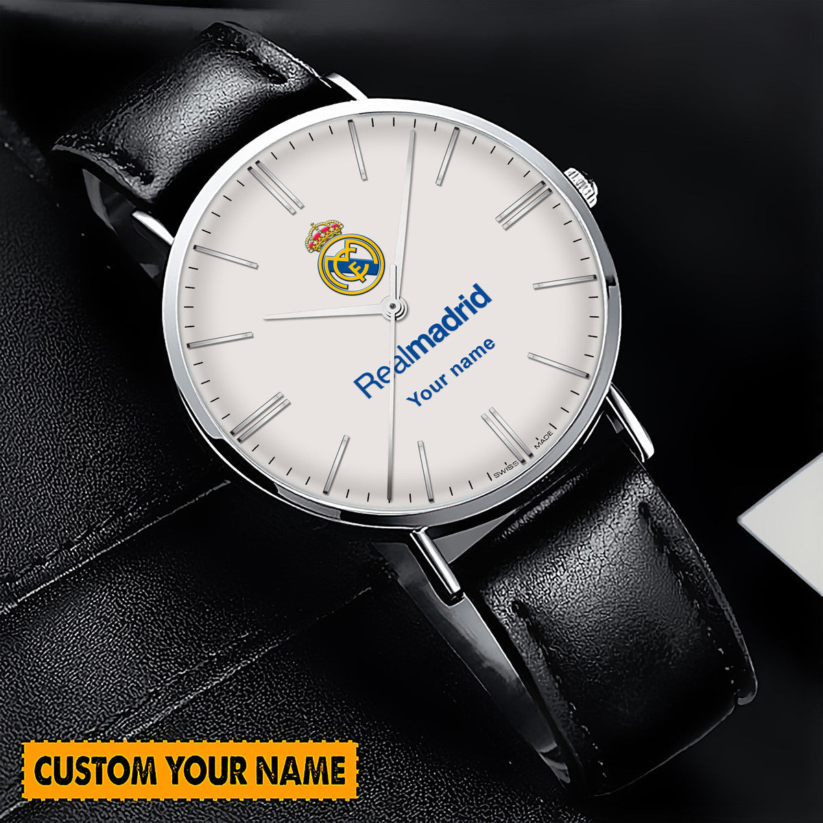 Personalized Real Madrid Luxury Quartz Leather Watch Q130802