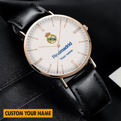 Personalized Real Madrid Luxury Quartz Leather Watch Q130802