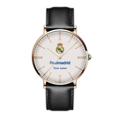 Personalized Real Madrid Luxury Quartz Leather Watch Q130802