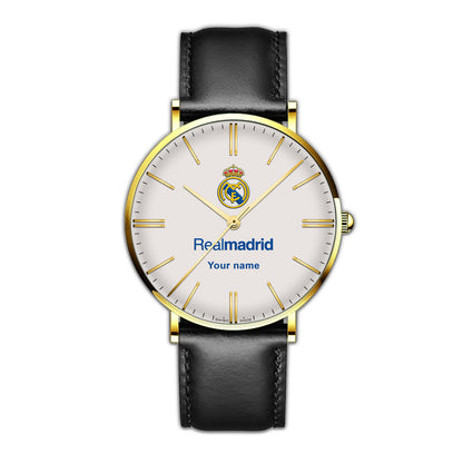 Personalized Real Madrid Luxury Quartz Leather Watch Q130802