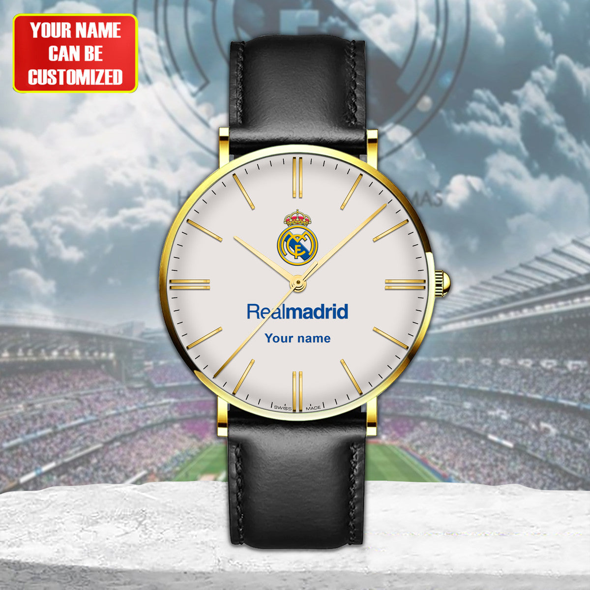 Personalized Real Madrid Luxury Quartz Leather Watch Q130802