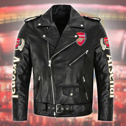 Arsenal Zipper Vintage Leather Jacket S280802