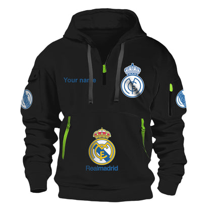 Personalized Real Madrid Zip-Hoodie Cotton Jacket Q040906